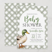 Mallard Duck Baby shower Kaart (Voorkant / Achterkant)