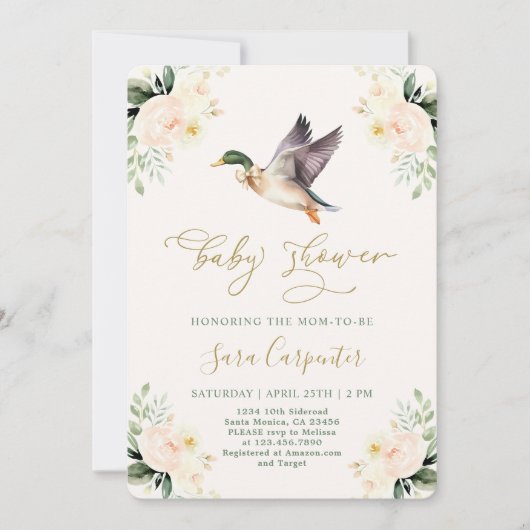 Mallard Duck Baby shower Kaart (Voorkant)