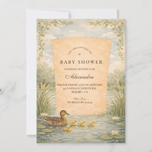 Mallard Duck Baby Shower Kaart (Voorkant)