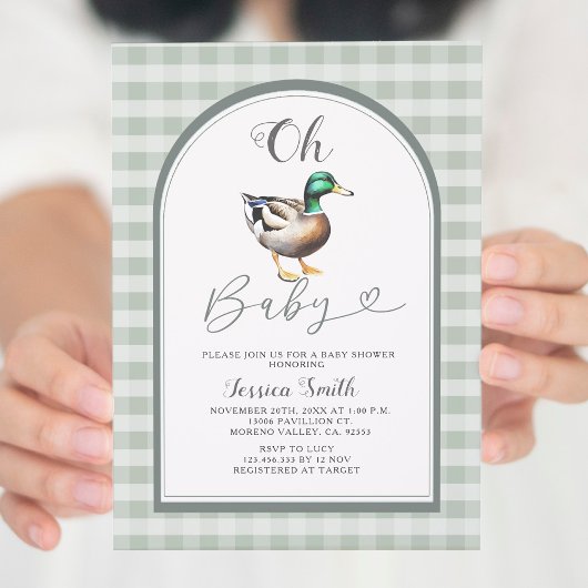 Mallard Duck Baby shower Kaart