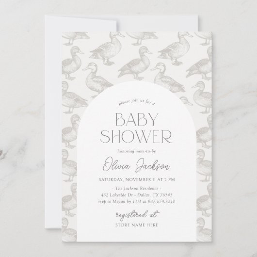  Mallard Duck Baby shower Kaart (Voorkant)