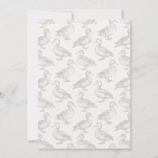  Mallard Duck Baby shower Kaart (Achterkant)