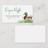 Mallard Duck Baby shower Luier Raffle Informatiekaartje (Voorkant / Achterkant)