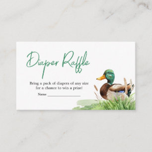 Mallard Duck Baby shower Luier Raffle Informatiekaartje