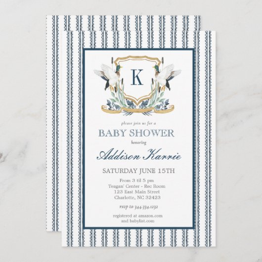 Mallard Duck Baby shower-uitnodiging Kaart (Voorkant / Achterkant)