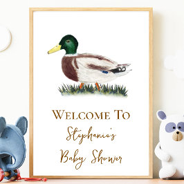 Mallard Duck Baby shower Welkomstteken Perfect Poster
