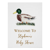 Mallard Duck Baby shower Welkomstteken Perfect Poster (Voorkant)