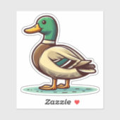 Mallard Duck bird Custom-Cut Vinyl Sticker (Vel)