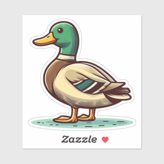 Mallard Duck bird Custom-Cut Vinyl Sticker (Vel)