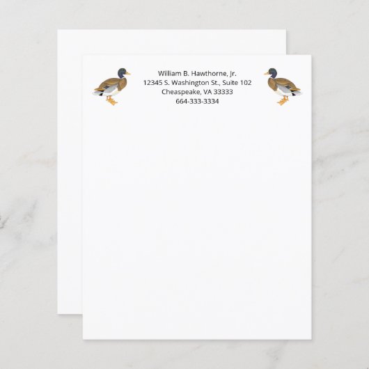 Mallard Duck Bird Natuur Animals Waterfowl Mannen (Voorkant / Achterkant)