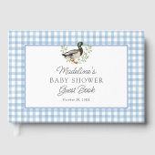 Mallard Duck Blue Gingham Baby Shower Gastenboek (Voorkant)