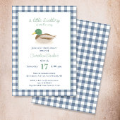 Mallard Duck Blue Plaid Hunting Baby shower Kaart