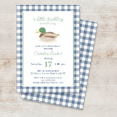 Mallard Duck Blue Plaid Hunting Baby shower Kaart