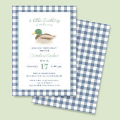 Mallard Duck Blue Plaid Hunting Baby shower Kaart