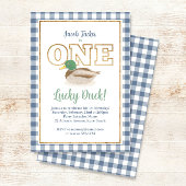 Mallard Duck Blue Plaid Jachtjongen 1e verjaardag Kaart