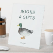 Mallard Duck boeken en geschenken Baby shower teke Reclamebord Met Voetstuk (Insitu)