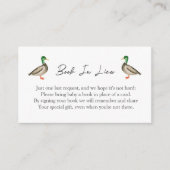 Mallard Duck Book in Lieu baby shower Insert Informatiekaartje (Voorkant)