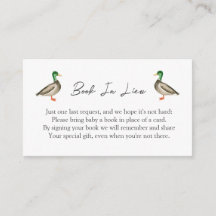 Mallard Duck Book in Lieu baby shower Insert
