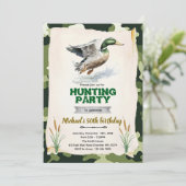 Mallard Duck Camo Birthday Invitation Kaart (Staand voorkant)