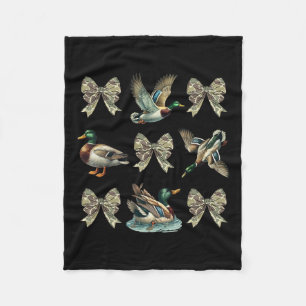 Mallard Duck Camouflage Camo Bow Duck Jacht Meisje Fleece Deken