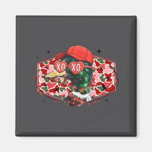 Mallard Duck Camouflage Happy Valentine's Day Hunt Magneet (Voorkant)