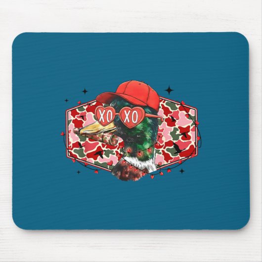 Mallard Duck Camouflage Happy Valentine's Day Hunt Muismat (Voorkant)