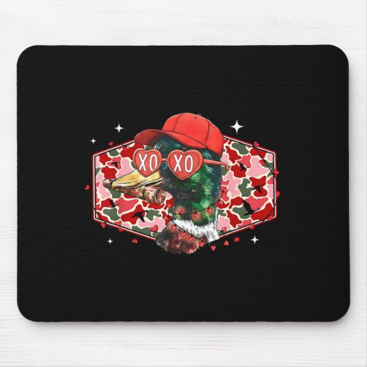 Mallard Duck Camouflage Happy Valentine's Day Hunt Muismat (Voorkant)