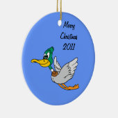 Mallard Duck Cartoon Flying Keramisch Ornament (Rechts)