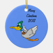 Mallard Duck Cartoon Flying Keramisch Ornament (Voorkant)