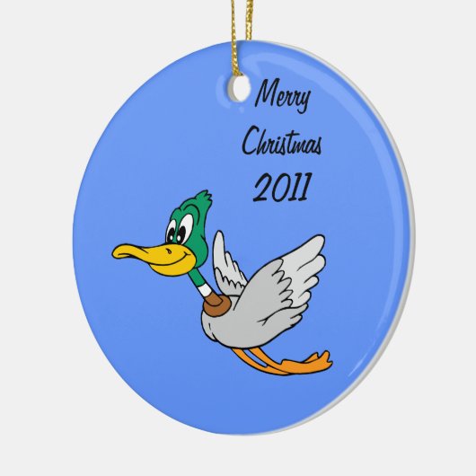 Mallard Duck Cartoon Flying Keramisch Ornament (Links)