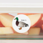 Mallard duck cartoon illustration labels (Aangebracht)