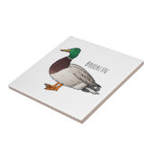 Mallard duck cartoon illustration tegeltje (Zijkant)