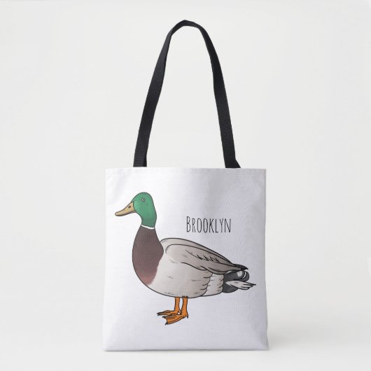 Mallard duck cartoon illustration  tote bag (Voorkant)