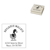 Mallard Duck Collar Necktie Arch Address Rubberstempel (Gestempeld)