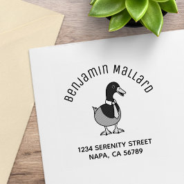 Mallard Duck Collar Necktie Arch Address Rubberstempel
