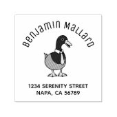 Mallard Duck Collar Necktie Arch Address Zelfinktende Stempel (Design)