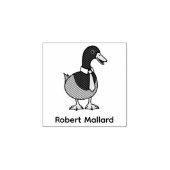 Mallard Duck Collar Necktie Custom Name 1x1 Rubberstempel (Afrduk)