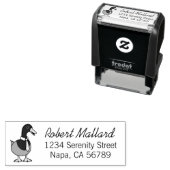 Mallard Duck Collar Necktie Return Address Zelfinktende Stempel (In situ)