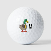 Mallard Duck Collar Tie Monogram Initial Golfballen (Voorkant)