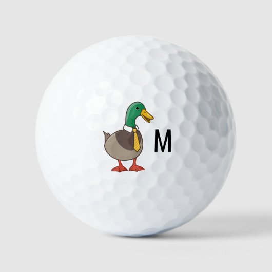 Mallard Duck Collar Tie Monogram Initial Golfballen (Voorkant)