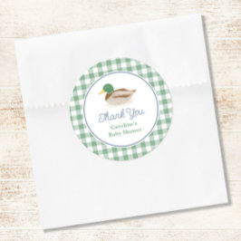 Mallard Duck Country Hunting Baby shower Dank u Ronde Sticker