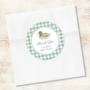 Mallard Duck Country Hunting Baby shower Dank u Ronde Sticker
