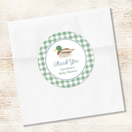 Mallard Duck Country Hunting Baby shower Dank u Ronde Sticker