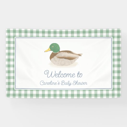 Mallard Duck Country Hunting Baby shower Welkom Spandoek (Horizontaal)
