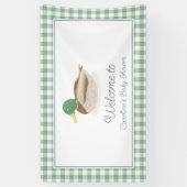 Mallard Duck Country Hunting Baby shower Welkom Spandoek (Verticaal)