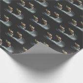 Mallard Duck die over water vliegt Cadeaupapier (Hoek)