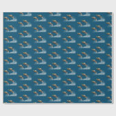 Mallard Duck die over water vliegt Cadeaupapier (Vlak)