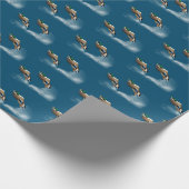 Mallard Duck die over water vliegt Cadeaupapier (Hoek)