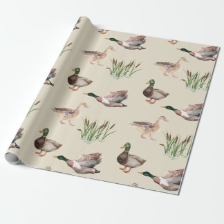 Mallard Duck Drake en Hen inpakpapier