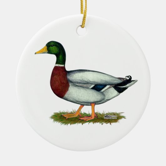 Mallard Duck Drake Keramisch Ornament (Voorkant)